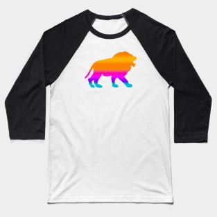 Cute Color Gradient Lion Shape Drawing Baseball T-Shirt